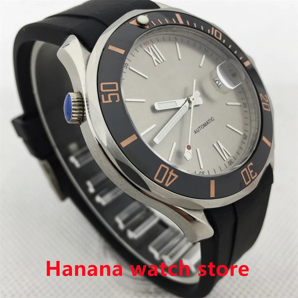 Bliger Новый 41 мм асептический серый циферблат NH35A автоматический мужской