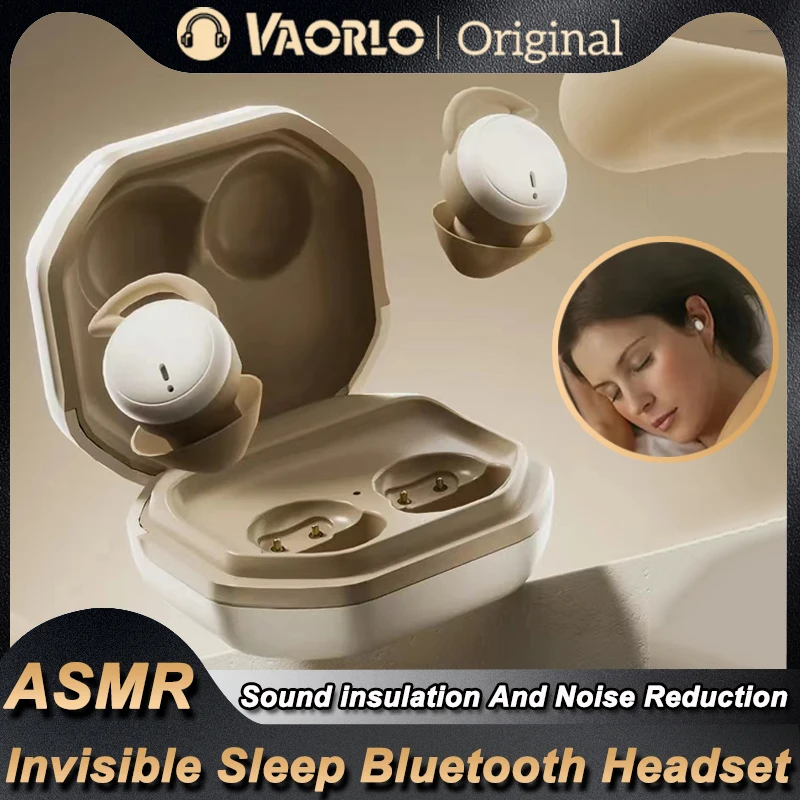 

ASMR Sleep Wireless Headphones Bluetooth 5.3 Mini HIFI Bass Earbuds Noise Canceling Headset with Mic Sound Isolating Earphone