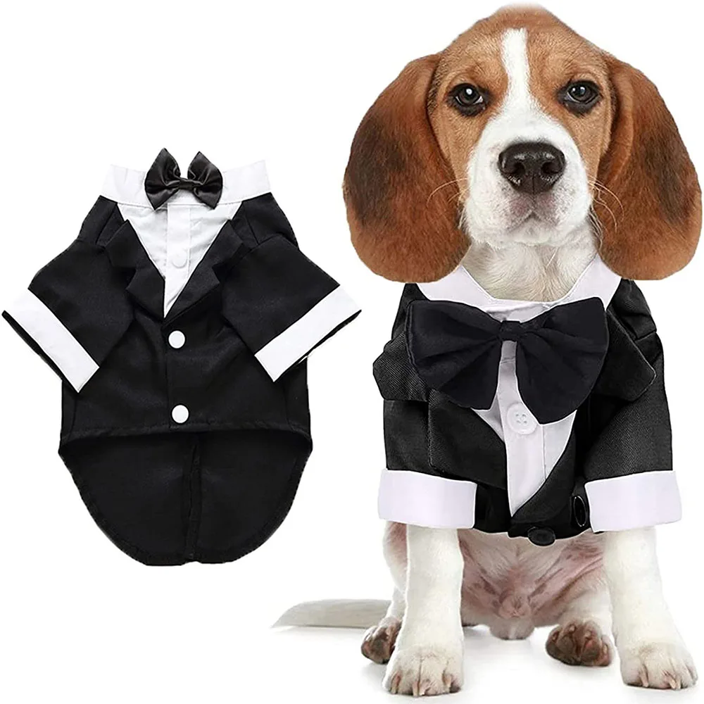 

Wedding Dogs Clothes Dog Bow Cats Pet Party Tuxedo Dog Shirt Dog Tie Weeding Tuxedo Attire Puppy Suit Formal Costume Dog Prince