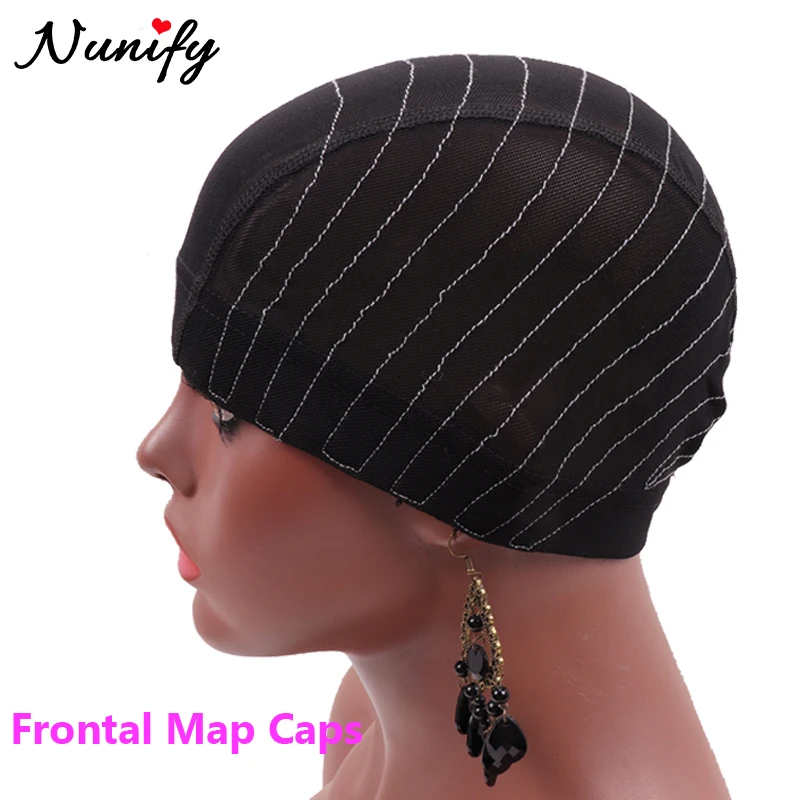 1Pcs Glueless Mesh Cap With White Line For Wig Making Black Frontal Map Cap With Guideline For Beginner Hairnet 4*4 Lace Closure 1Pcs Glueless Mesh Cap With White Line For Wig Making Black Frontal Map Cap With Guideline For Beginner Hairnet 4*4 Lace Closure