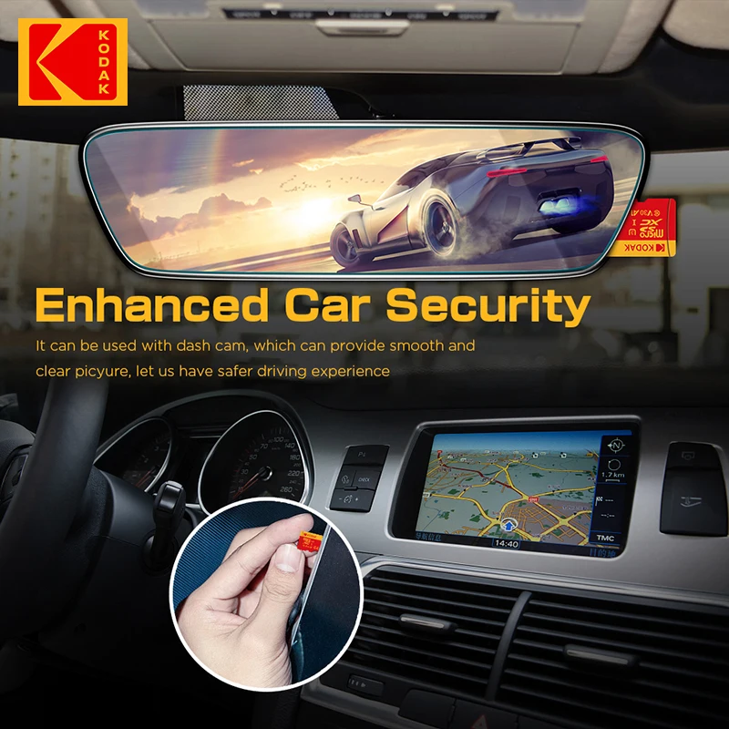 Карта памяти KODAK Red Micro SD 256 ГБ 100 МБ/с Class10 U3 UHS-I 32 64 128 TF SD-карта 4K HD для телефона ПК