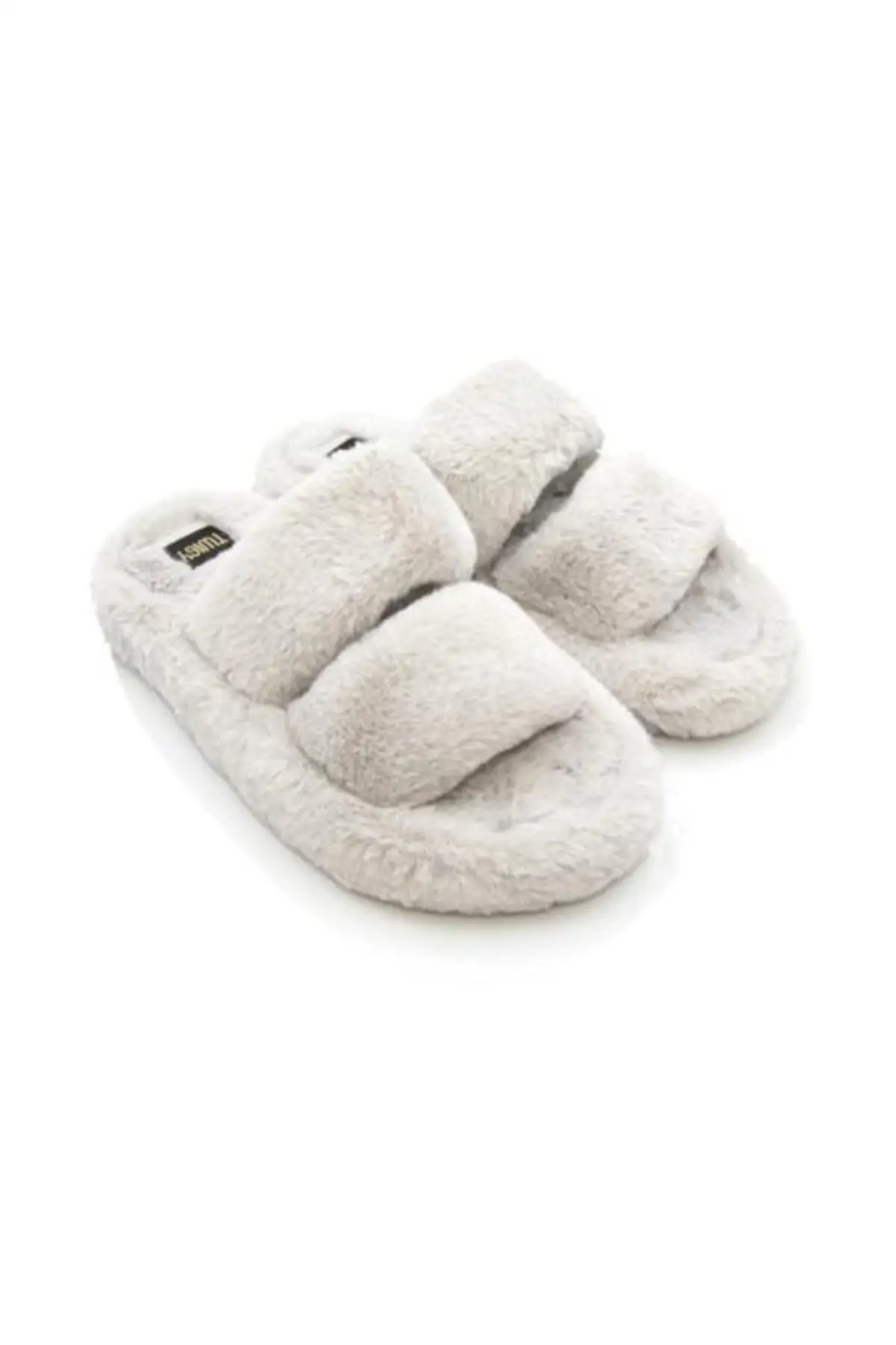 

Women Home Slipper-Tw Mimi Gray Fluffy Slippers-Soft And Quiet Base