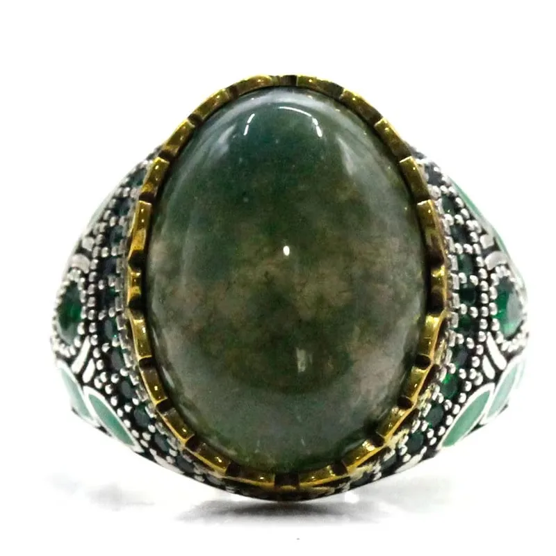 S925 мужское кольцо из чистого серебра ручной работы натурального индийского