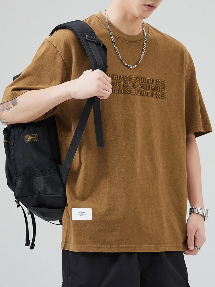 Винтажная футболка My Speed Is American с короткими рукавами свободная круглым вырезом