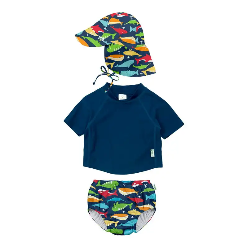 

and Toddler Boy Reusable Swim Diaper & Rashguard Swimsuit Set, Sizes 6M-3T