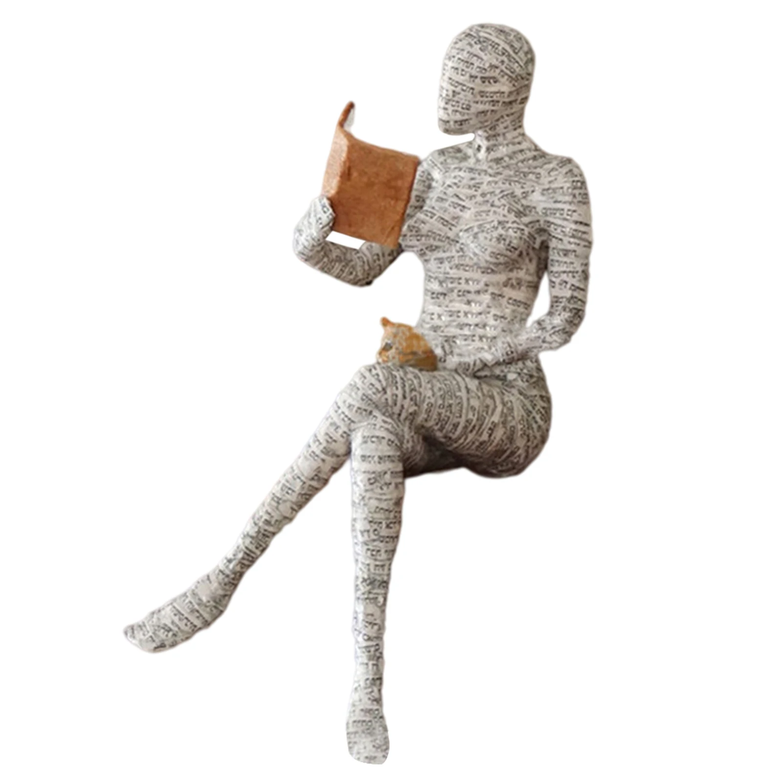 

Женские фигурки для чтения, украшение на книжную полку для женщин, статуя из абстрактной смолы ручной работы, истончик, стильное украшение д...