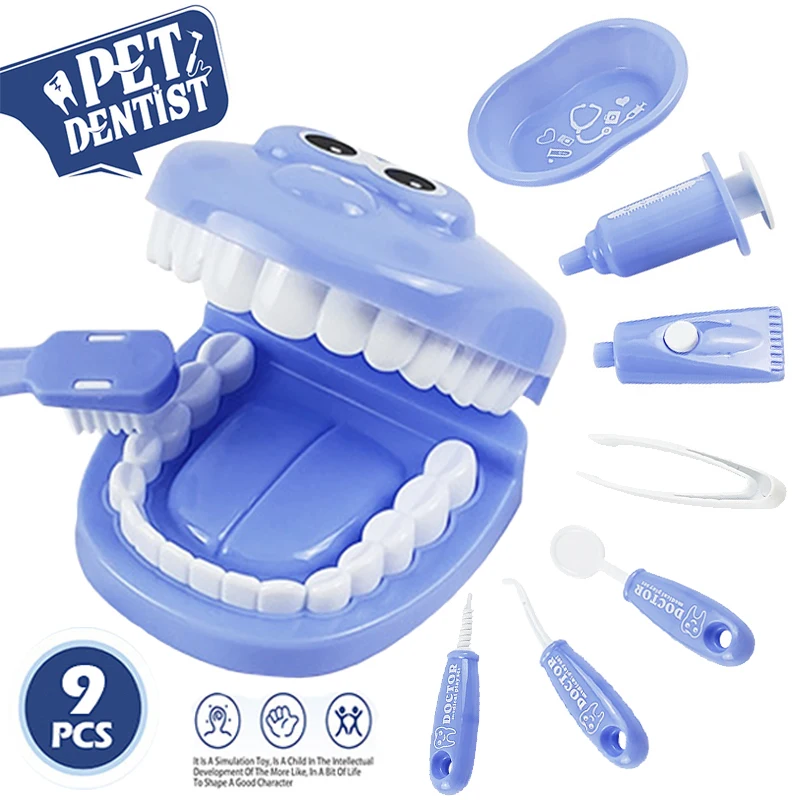 

9pcs/set Dentist Toys Kids Playing Pretend Doctor Nurse Work Toy Children Early Education Toy Simulation Oral Tooth Model Tools