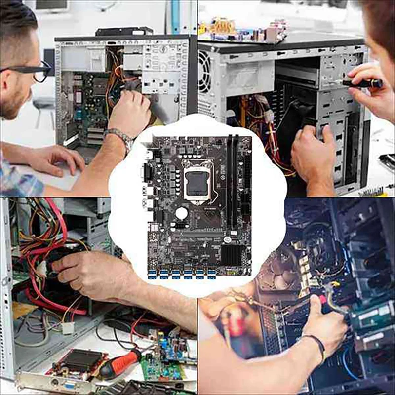 Материнская плата B250C для майнинга BTC материнская 12 USB3.0 к PCIE + кабель переключения