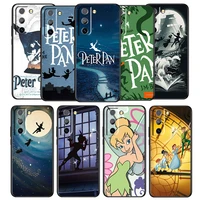 disney peter pan phone case for samsung galaxy s22 s21 s20 ultra plus pro fe s10 s9 s8 4g 5g black soft tpu cover coque shell