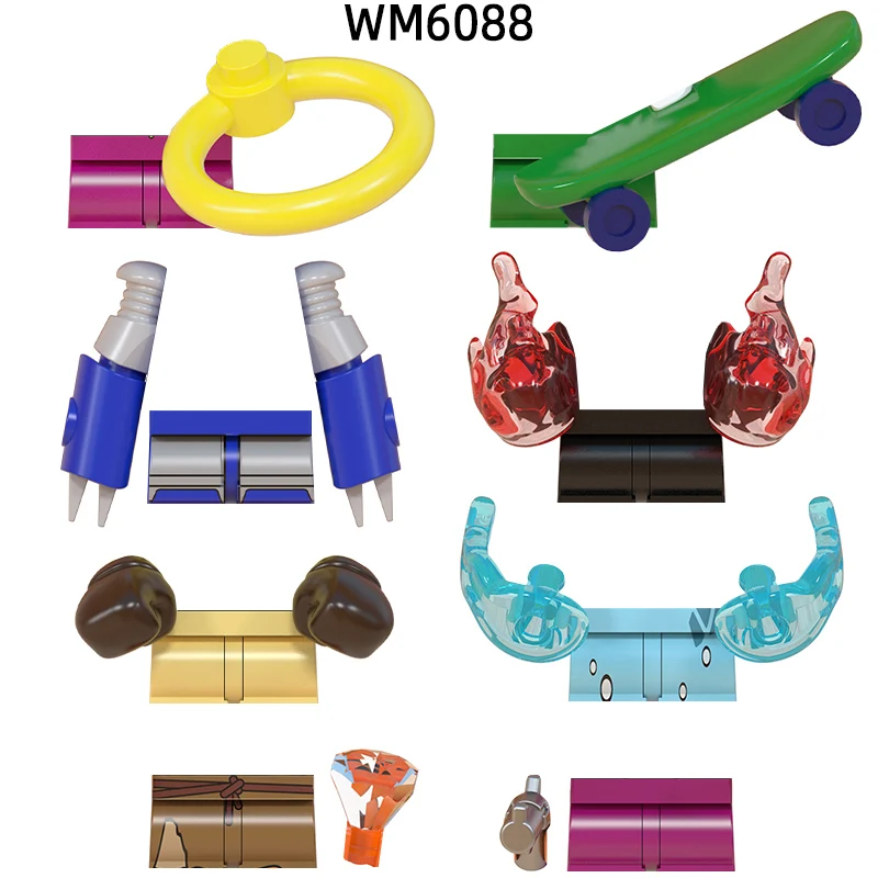 Фигурки скейтборд перчатки оружие брюки детали для волос модельные блоки набор