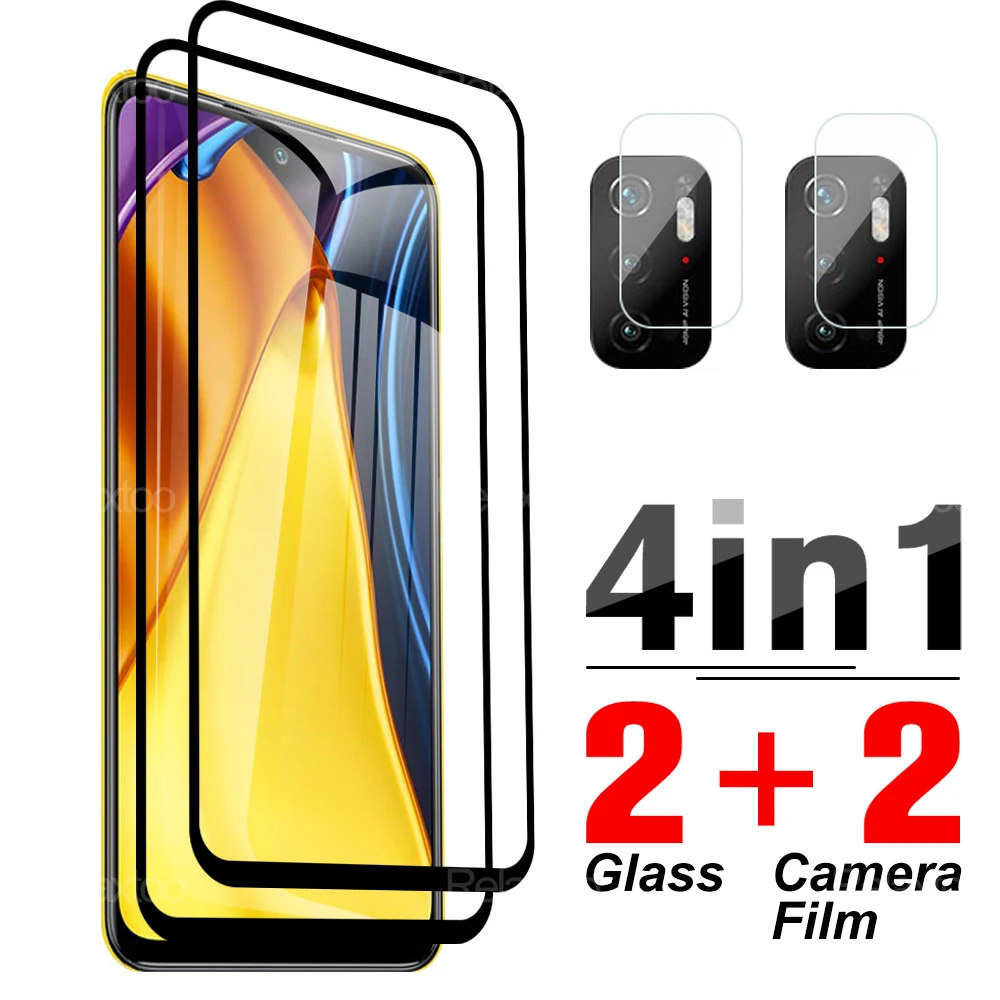 

Защитное стекло для объектива 4 в 1, Защитное стекло для Xiaomi Mi Poco M3Pro M3 M4Pro M4 X4Pro Pro, крышка для камеры 6,5 дюйма M2103K19PG