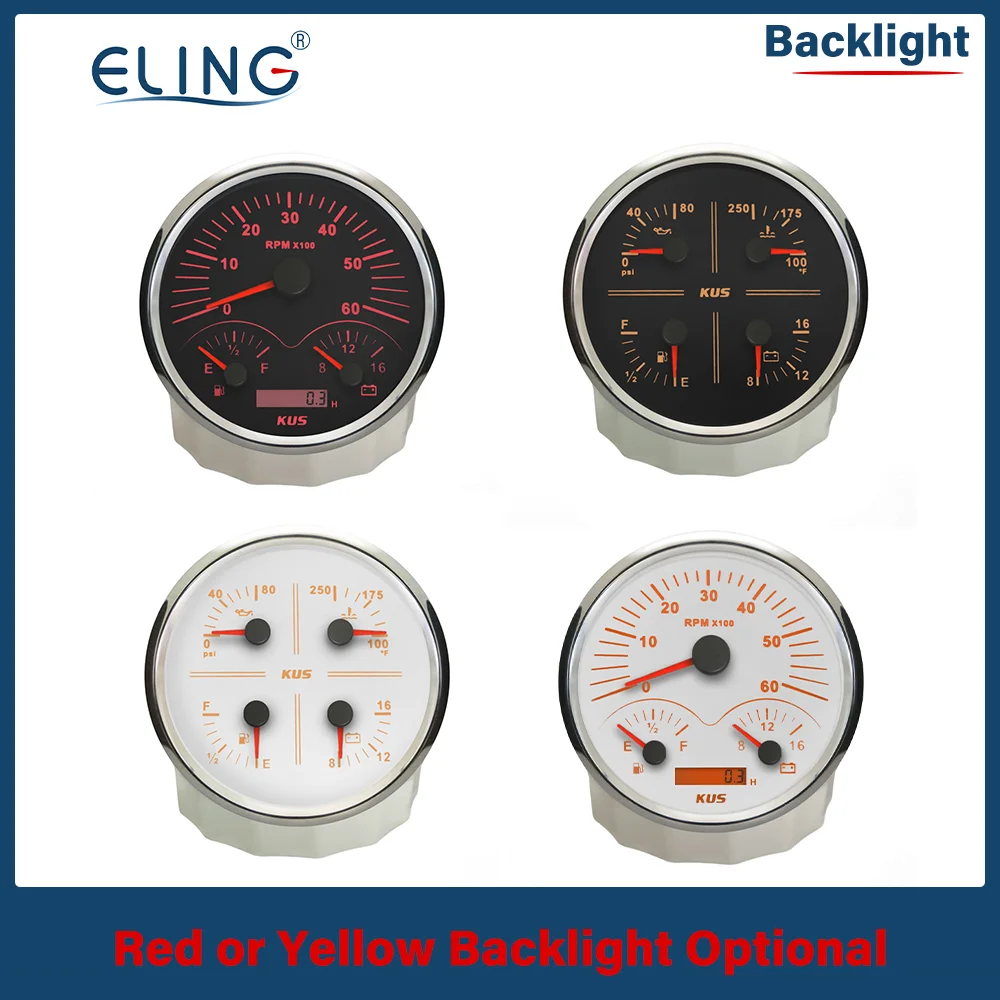 Многофункциональный тахометр ELING для автомобилей и лодок 110 мм 6 тыс. часов