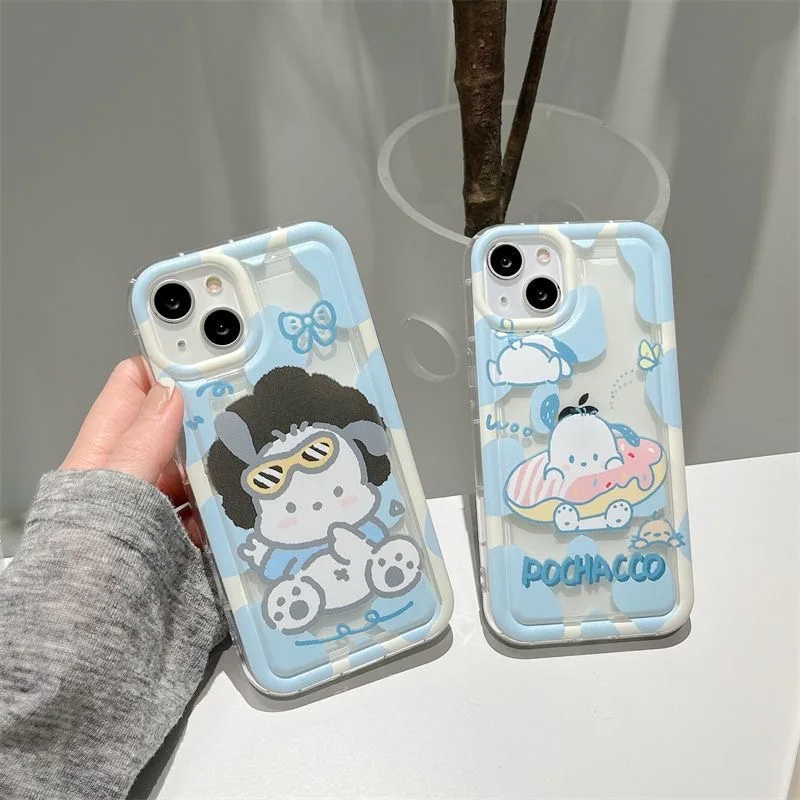 

Cartoon Pochacco Phone Case For Iphone 11 12 13 14 Pro Max X Xs Xr 7 8 Plus SE 2020 All-inclusive soft shell anti-drop