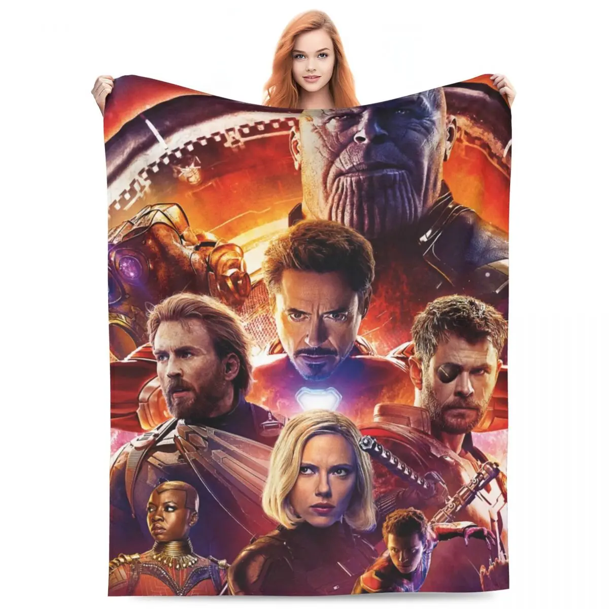 Одеяла с изображением Мстителей Marvel дорожные фланелевые постельные