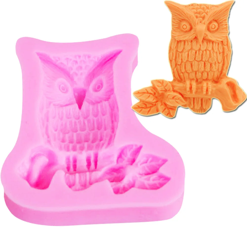

Cute Owl Silicone Mold FondantCake Mould Cupcake Clay Resin Soap Molds Cookie Craft Chocolate Baking Tool Kitchen Accessories