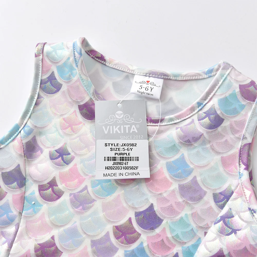 Платье детское летнее без рукавов из полиэстера с юбкой-годе