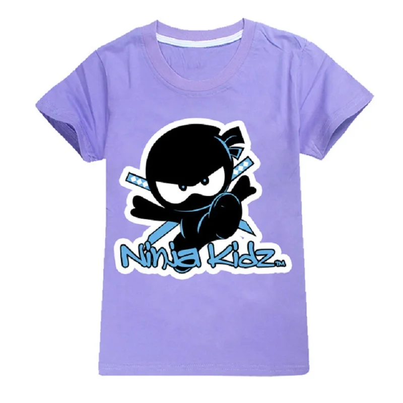 New Boys T Shirt Kids Summer NINJA KIDZ Printed T-shirt Teen Funny Harajuku Fashion Top Girls Clothing 100%Cotton Tee 2-16 Years