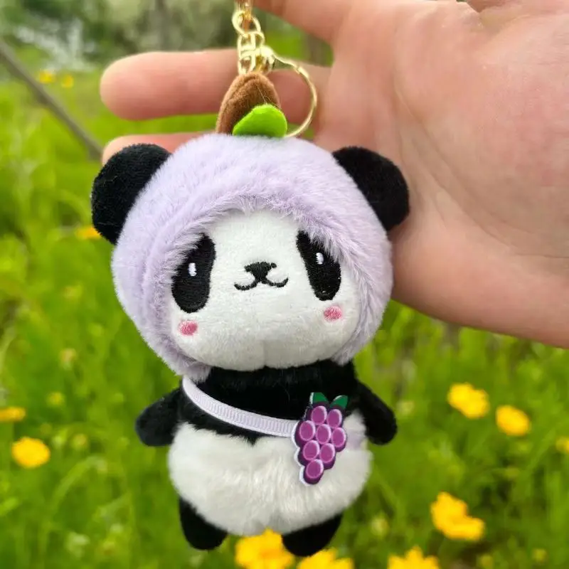 Плюшевая игрушка в виде панды с фруктами милый брелок подвеска пары пар