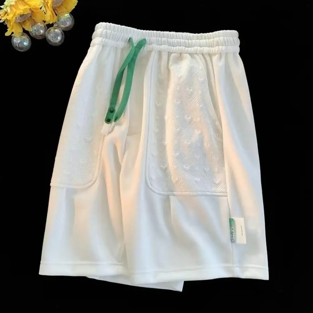 

2 Pcs/Set Young Men Summer Outfit Elastic Waist Two Piece Suit Men Top Shorts Set Soft Casual Summer T-shirt Shorts Set