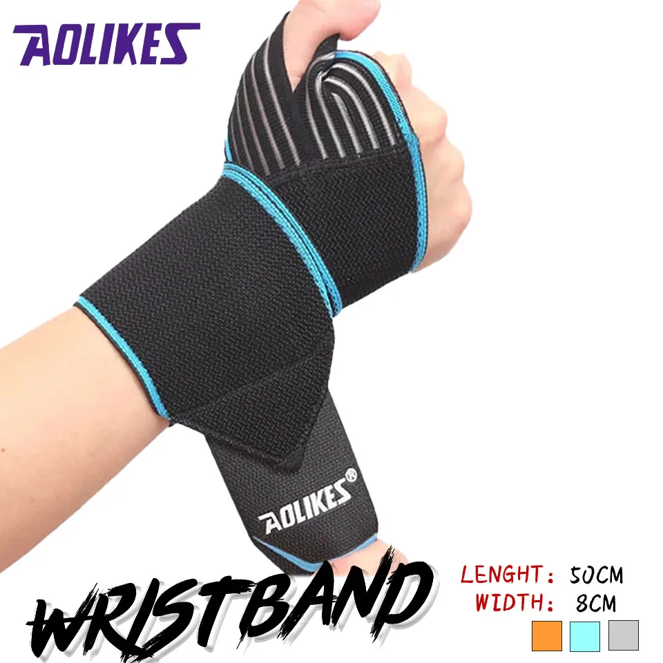

AOLIKES 1PCS Sports Wrist Bands Wrist Support Strap Wraps Hand Sprain Recovery Wristband For Cycling Tennis Gym Accessories