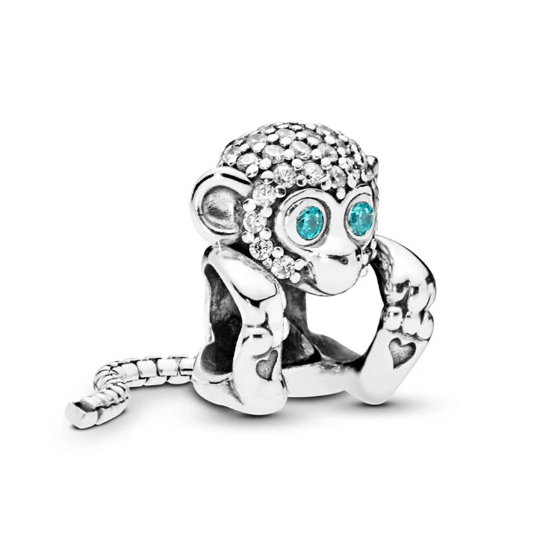 

Popular New Arrivals 925 Sterling Silver Bead Sparkling Monkey Charm Fit Original Pandora Bracelet Women DIY Jewelry Gift