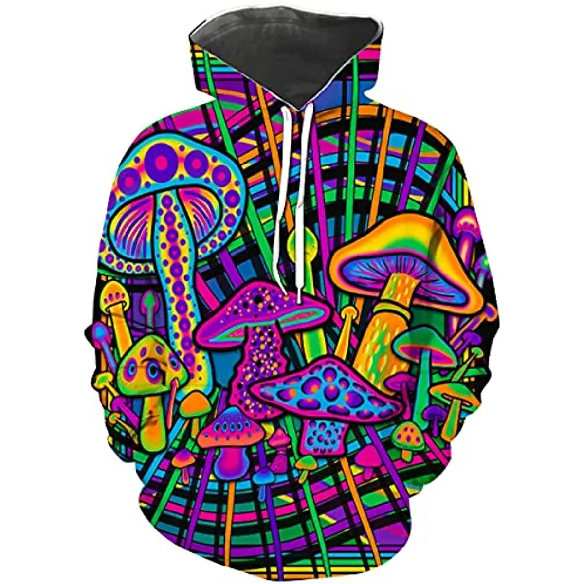 

Fiswaki Psychedelic Hoodie 3D Pink Art Hoodie Abstract Pattern Colorful Sweatshirt
