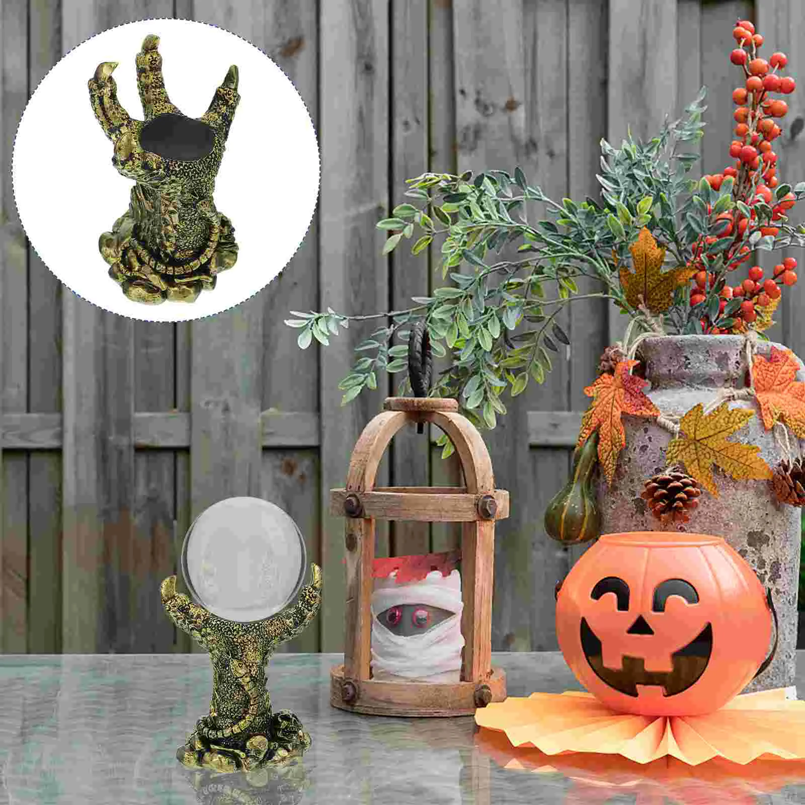 

Vintage Globe Resin Dragons Claw Statue Snow Base Stand Home Accessories Crystal LED Light Orb Egg Decoration Goose Ball