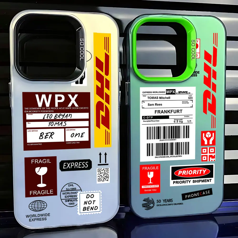 Фото Чехол для телефона Hot Trend Barcode Label D-DHL для Samsung Galaxy S25 S24 S23 S22 S21 S20 Note20 FE Ultra Plus 4G 5G, матовая задняя крышка №2