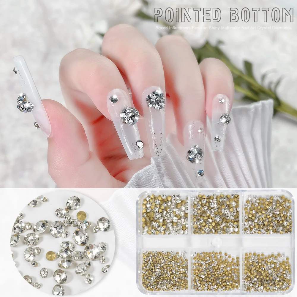 

Аксессуары для ногтей 3D DrillTransparent волшебный цвет со стразами сделай сам размер большой нижний низ Смешанная занавеска для ногтей