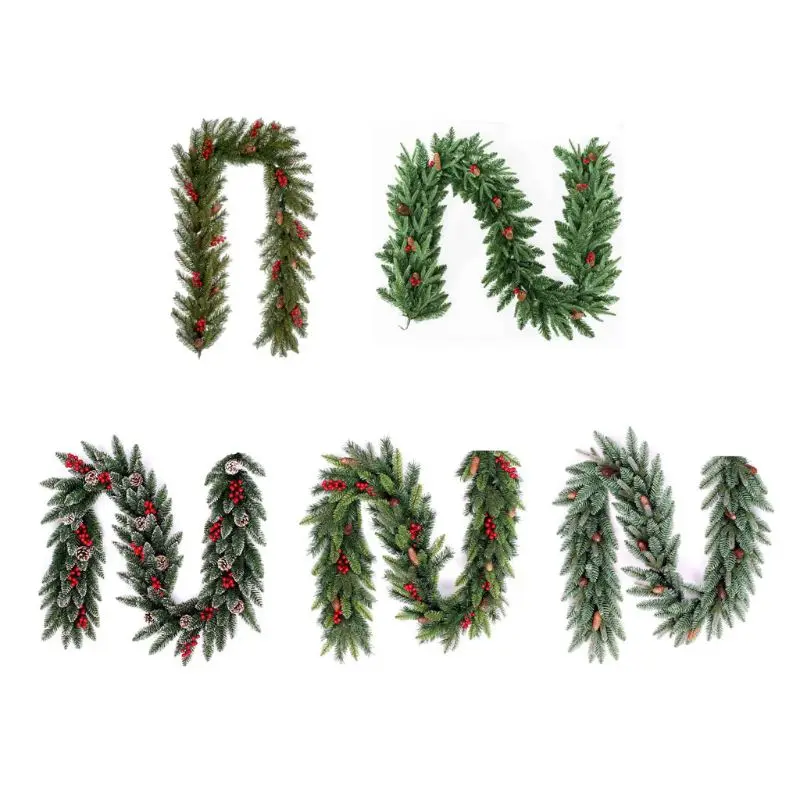 

Y5LE Christmas Artificial Vine 2.7m Xmas Home Party Holiday Xmas Decor Rattan Hanging Wreath Ornament