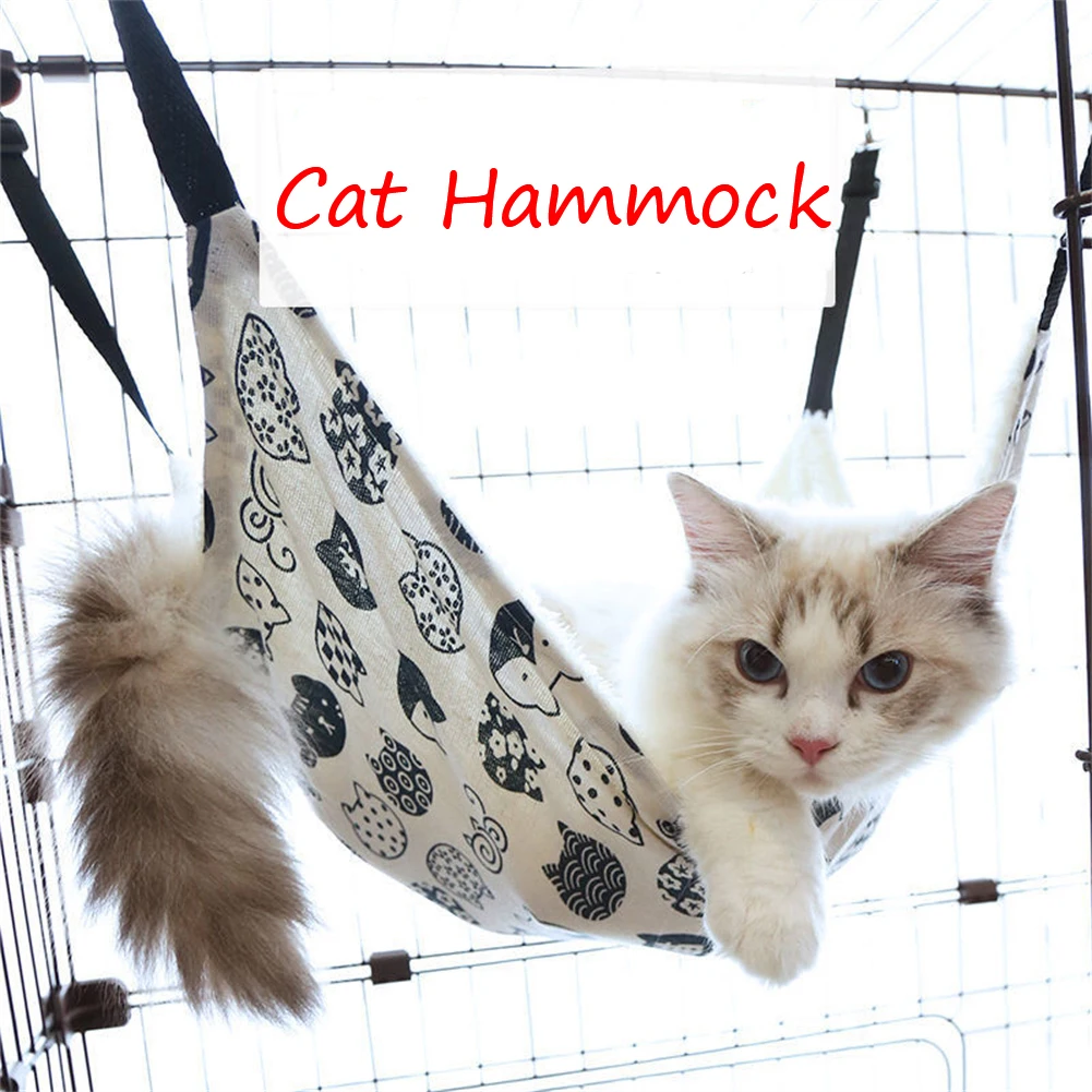 

Cotton Hemp Cat Hammock Double-Sided Pet Cage Hanging Bed Hamster Mouse Squirrel Kitten Resting Sleepy Pad Small Pets Hang Nest