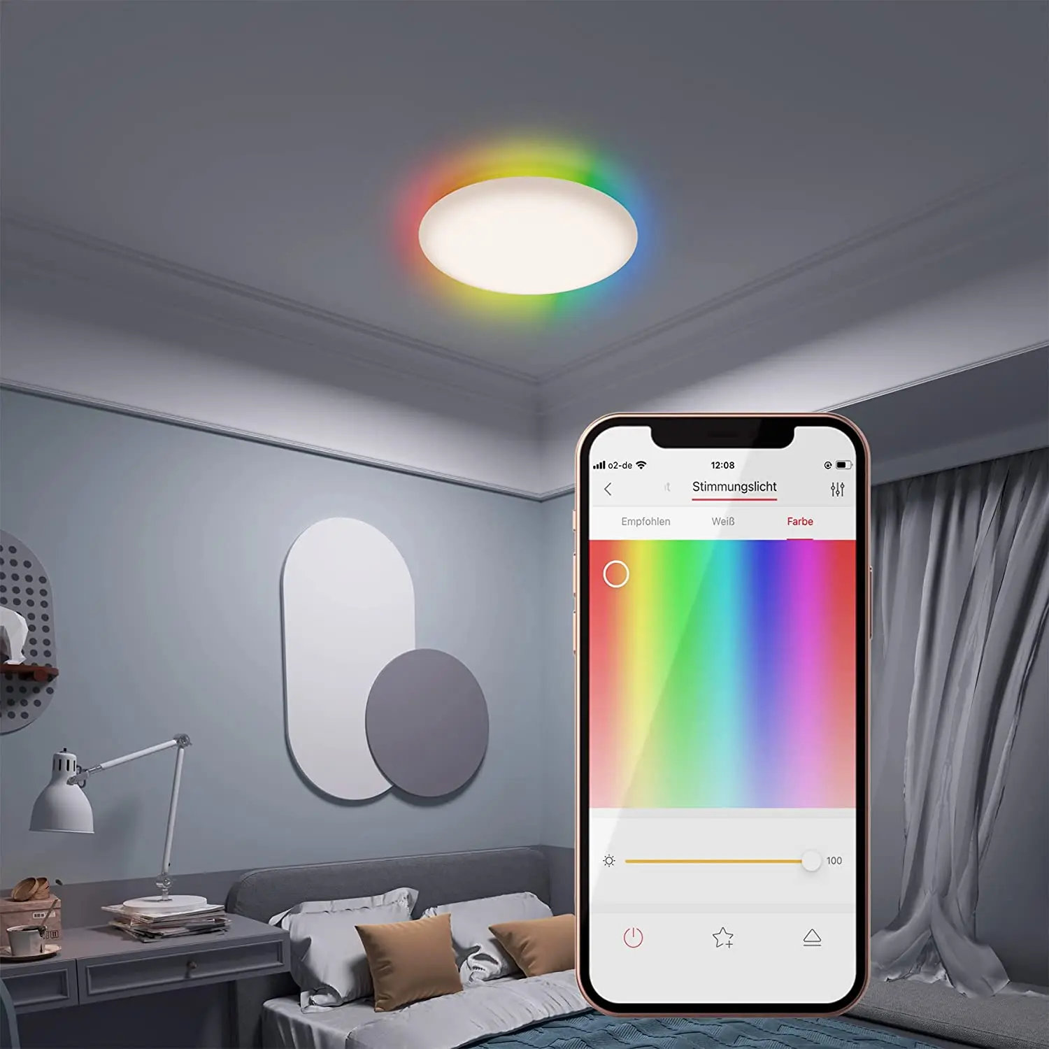 Pаспродажа Умный светодиодный потолосветильник цветной светильник Yee Arwen, регулируемая яркость, работает с Google Alexa