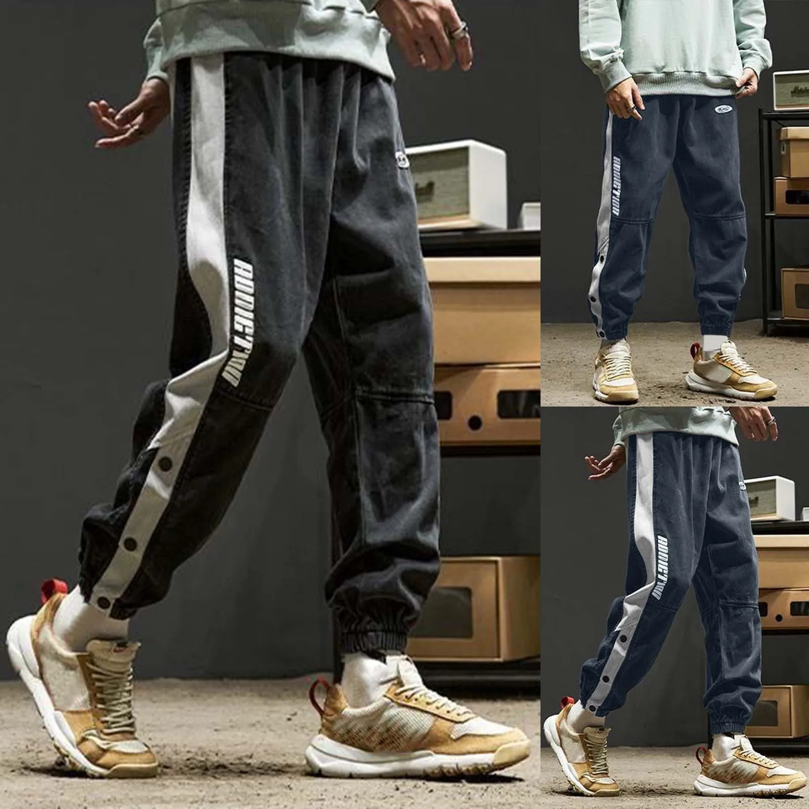 

Memory Foam Plush Men Fashion Sports Casual Pants Straight Leg Loose Pants