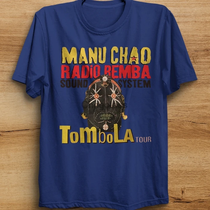 Tombola Tour Manu Chao радио Bemba звуковая система рубашка рука негра рок футболка |