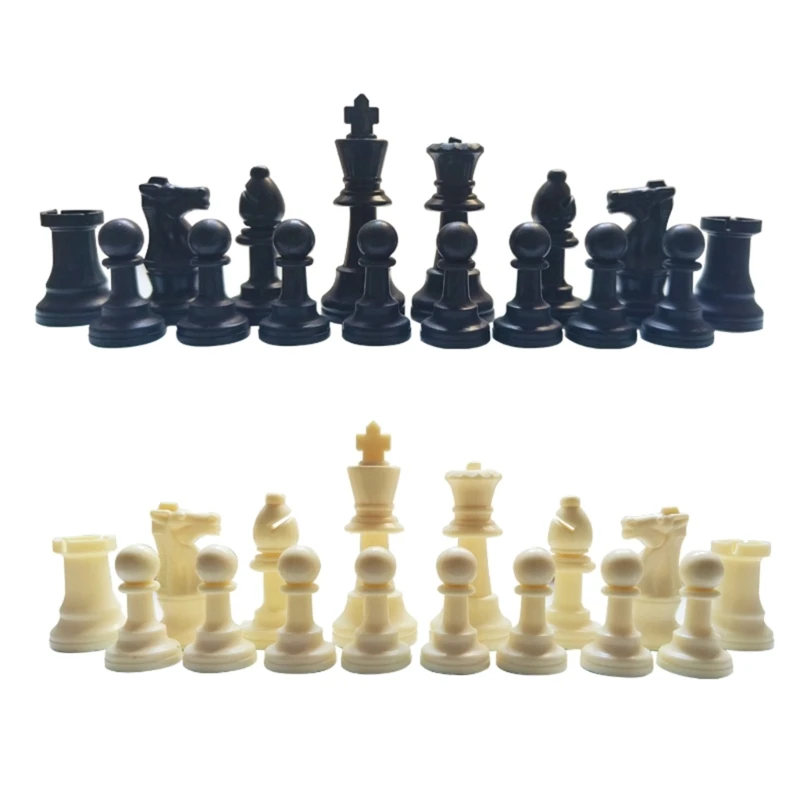 

32 Pcs Plastic International Chess Pieces Chess Game Pawns Figurine Pieces