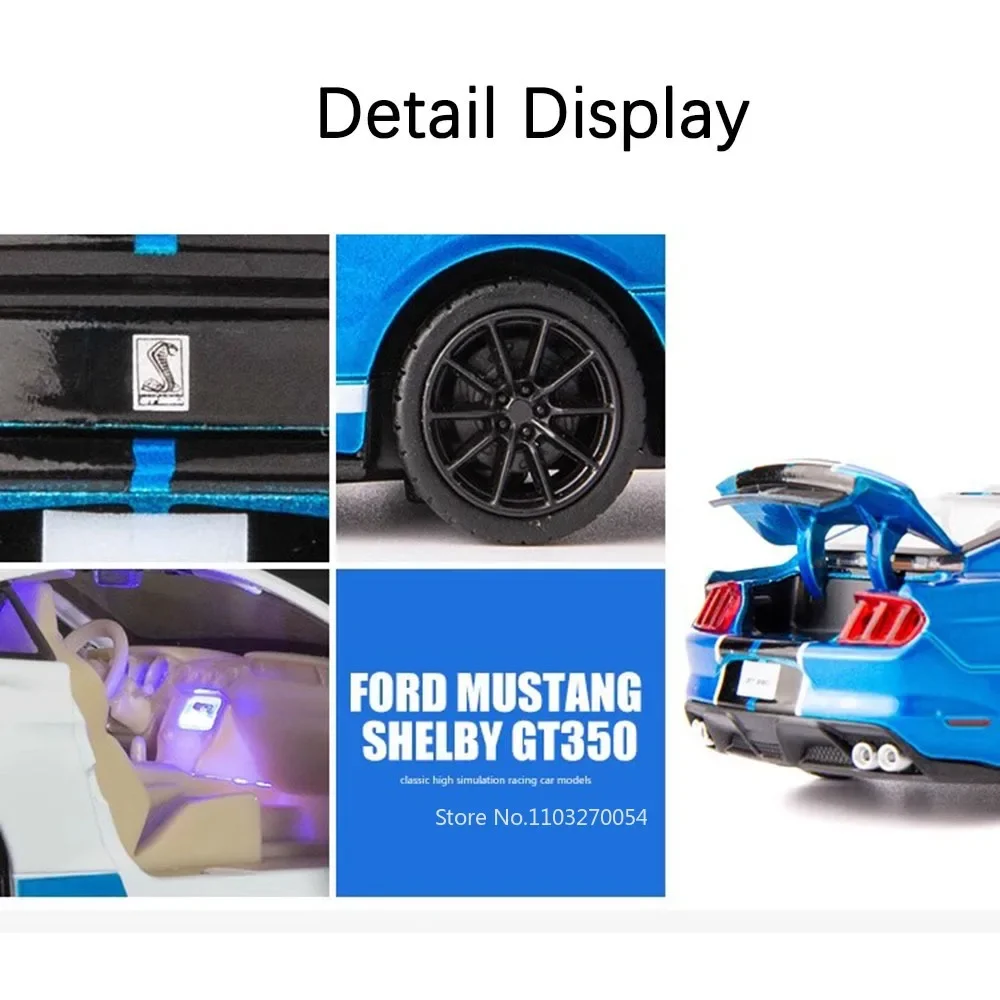 1:32 Ford Mustang Shelby GT350 Легкосплавные автомобильные игрушки Литая под давлением модель