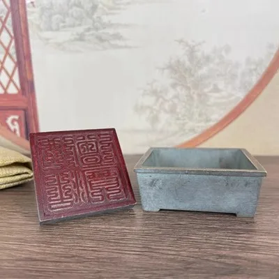 

High Quality Pure Copper Nine Fold Seal Script Buddhist Monk's Treasure Copper Seal With Printing Box Decoration