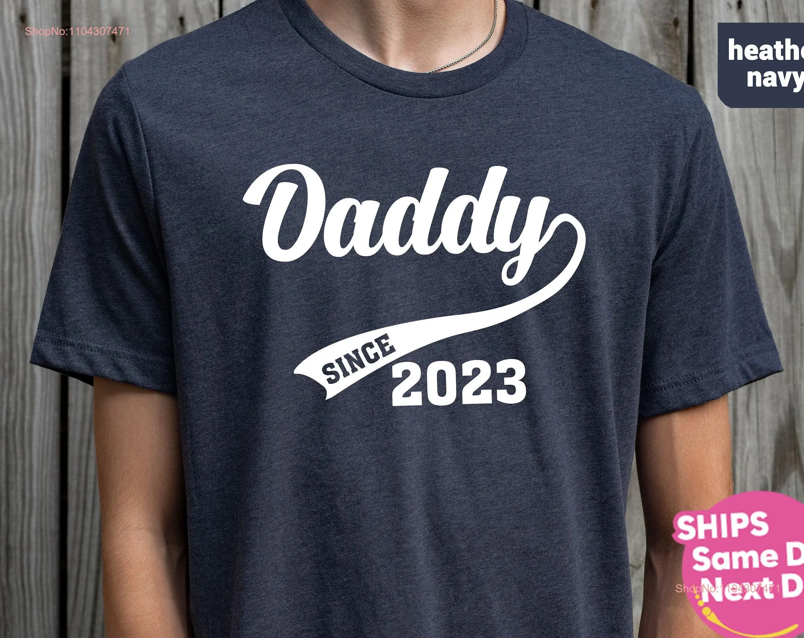 Футболка Папа с 2023 года День отца для Love Daddy мужская футболка круглым вырезом