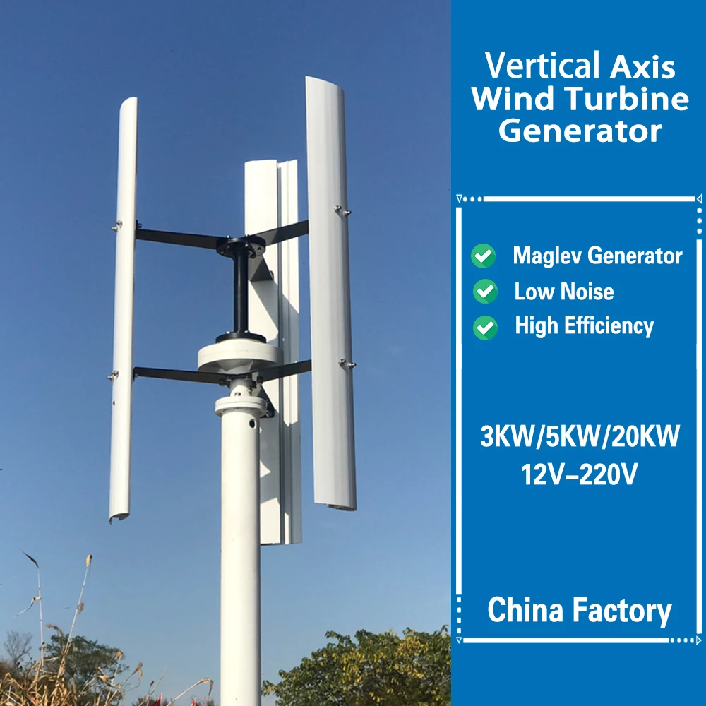 

3000W 5000W 20000W Free Energy Big Windmill Vertical Wind Turbine Generator 3KW 5KW 20KW With MPPT Hybrid Controller Inverter