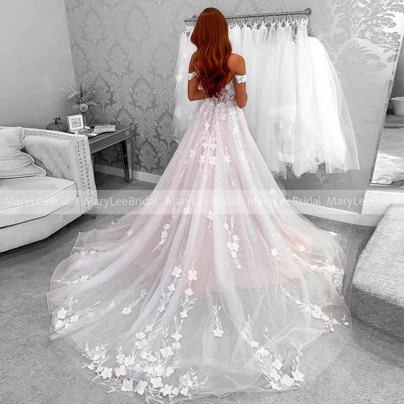 Румяно-розовое свадебное платье в стиле бохо по индивидуальному заказу с