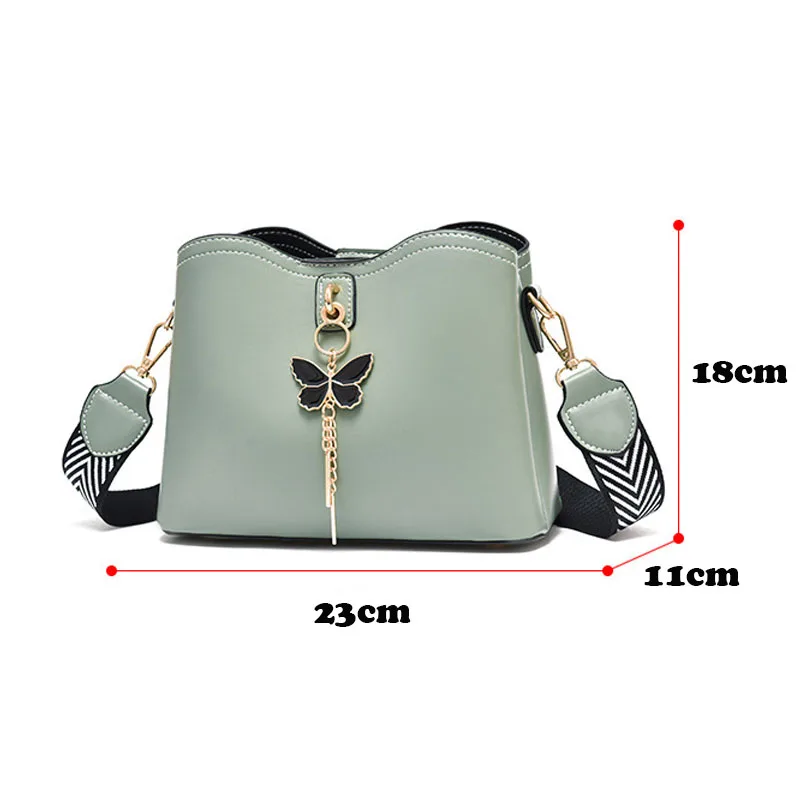 2023 Women White Handbag New Designer Butterfly Tassel PU Leather Messenger Bags Ladies Crossbody Female Tote Shoulder Bag