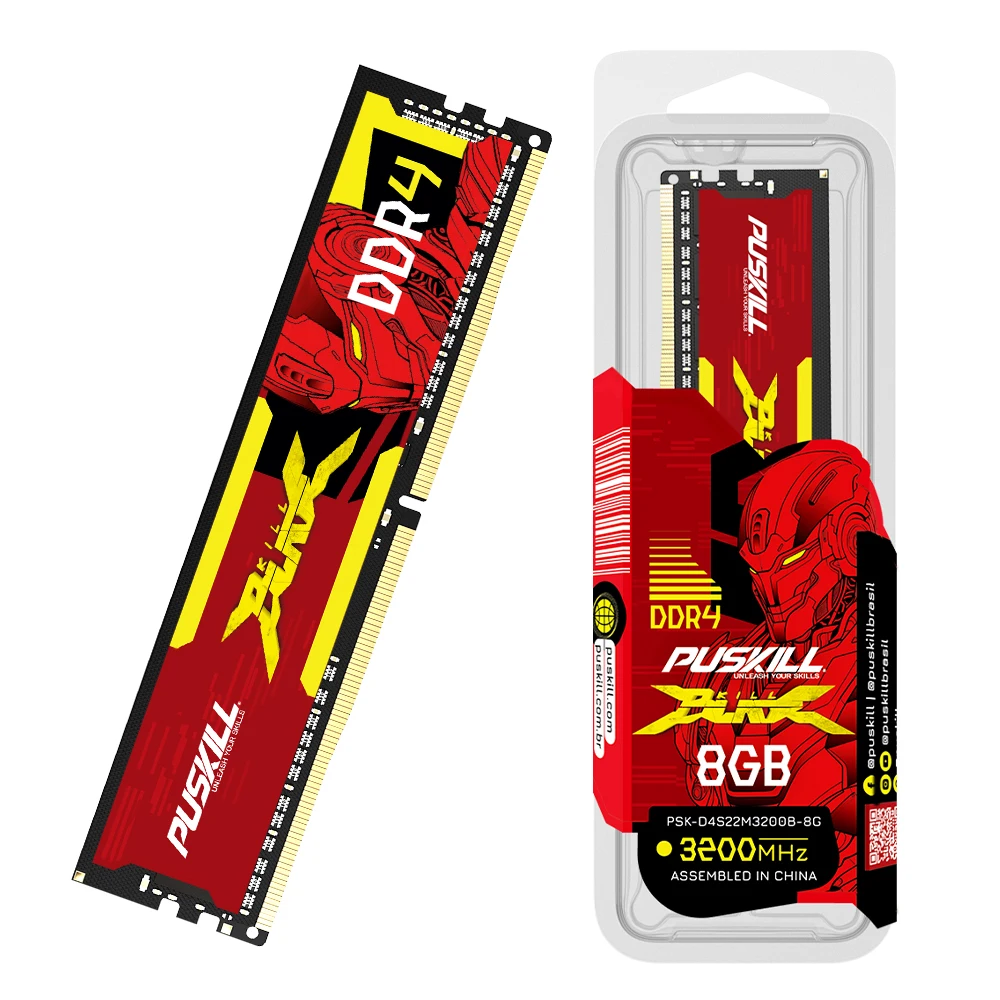 Фото PUSKILL KILLBLADE Настольная память DDR4 RAM 32 ГБ 16 ГБ 8 ГБ 1,2 В 3200 МГц 2666 МГц 288-контактный PC4 UDIMM Memoria №5
