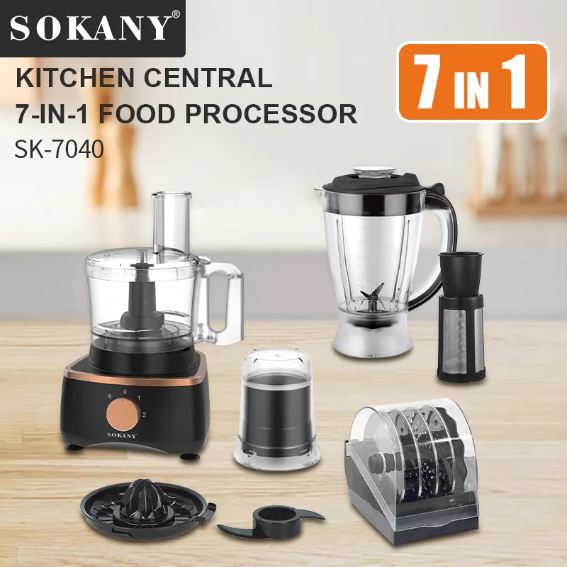 Food Processor and Blender Combo for Kitchen, 7 in 1 Mini El