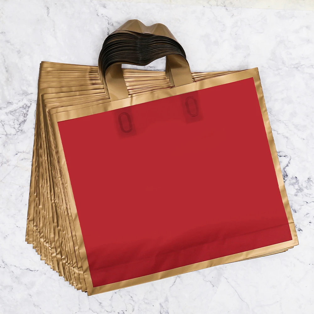 Матовые сумки-тоуты с золотыми краями, 100 шт.