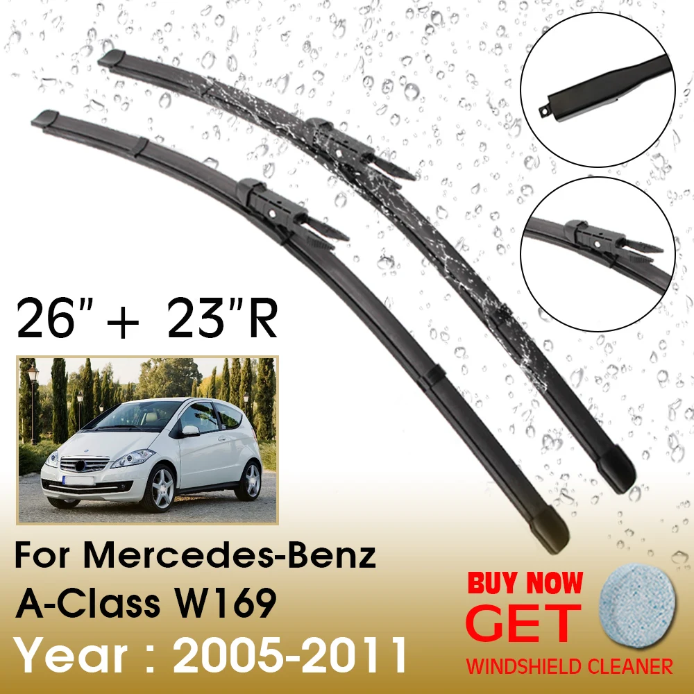 

Car Wiper For Mercedes-Benz A-Class W169 26"+23"R 2005-2011 Front Window Washer Windscreen Windshield Wipers Blades Accessories