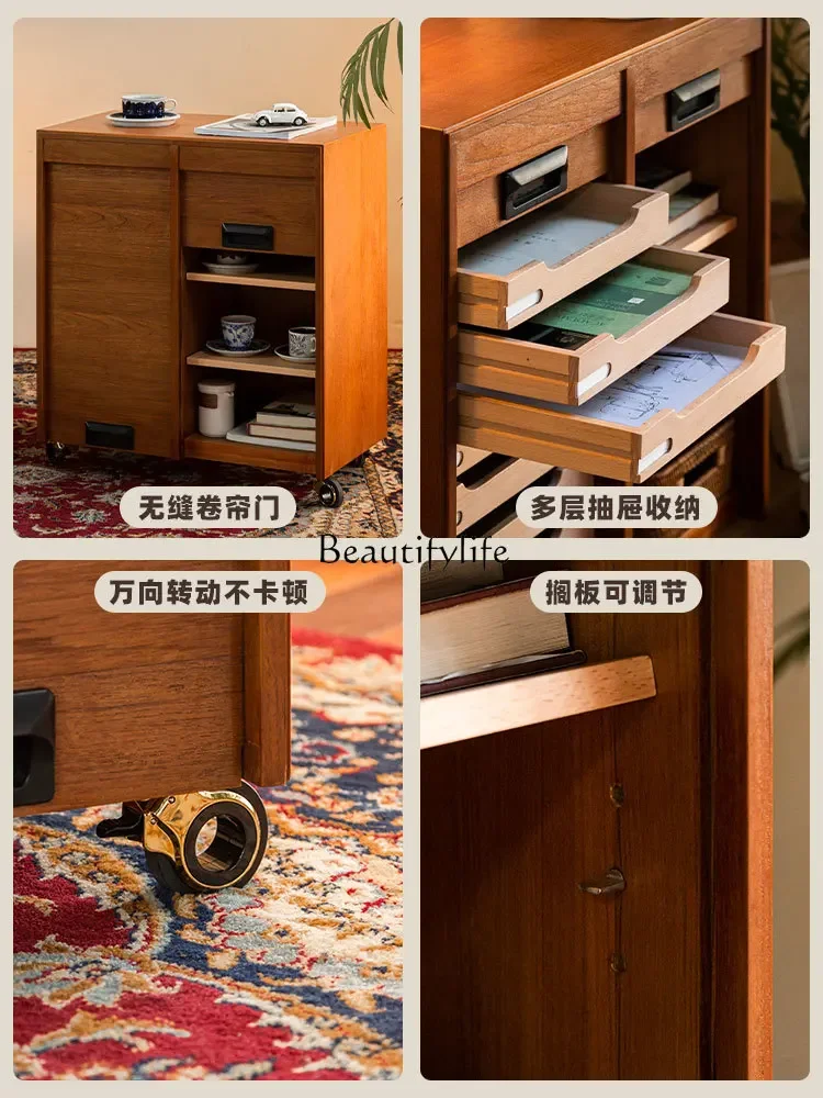 Стол из массива дерева средневековый шкаф для хранения съемный ящик тика ретро