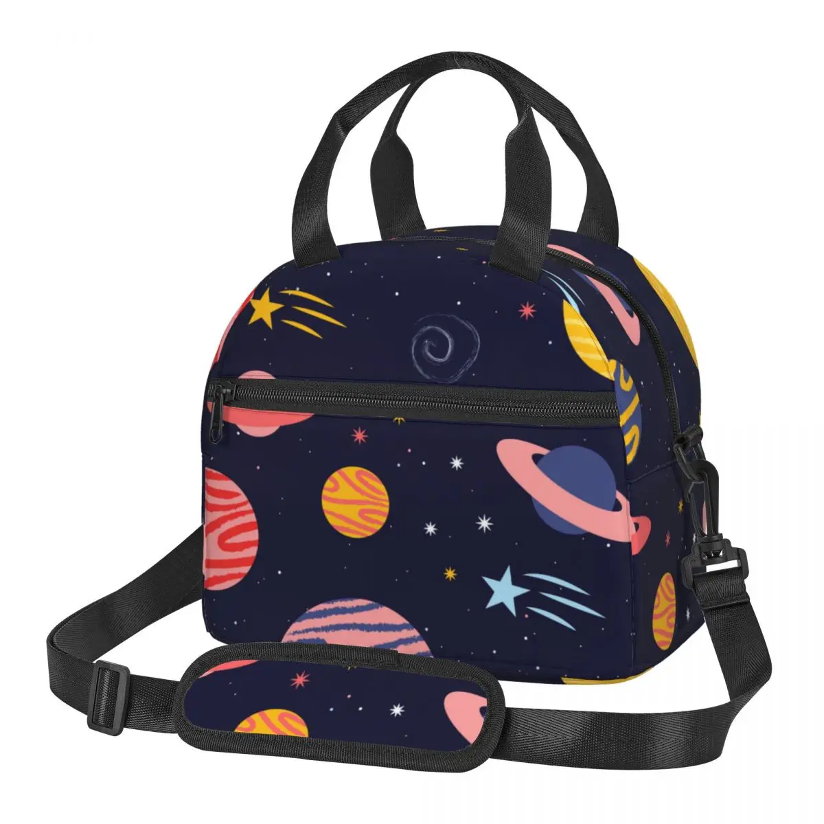 

Insulated lunch bag For Kids Colorful Lovely Galaxy Background Cooler Bag Thermal bag Portable Lunch Box Ice Pack
