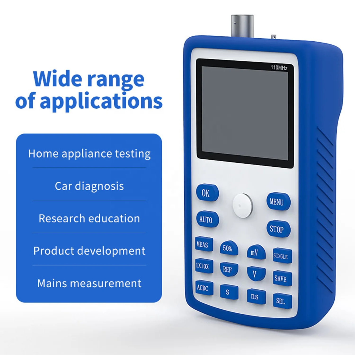 NEW Professional Portable Storage Oscilloscope Kit 110MHz Bandwidth 500MS/s Sampling Rate Digital Oscilloscope enlarge