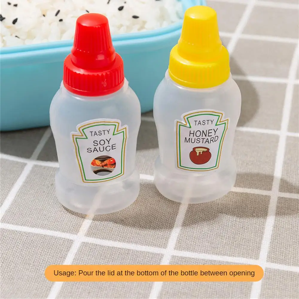 

2/4/5PCS Plastic Multifunctional Plastic Condiment Dispenser Needle-nosed Squeeze Sauce Bottle For Seasoning Convenient