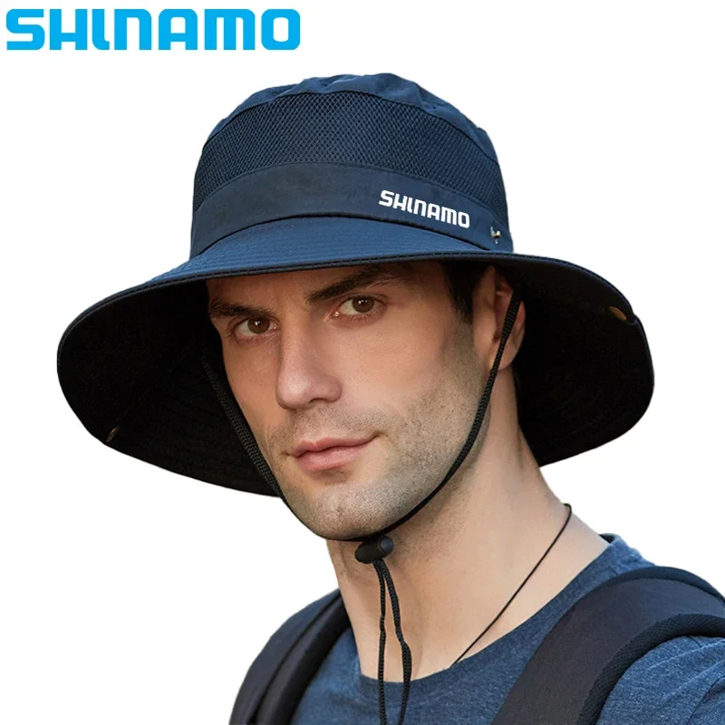 

2023 Summer Men's Fishing Cap UV Protection Sun Cap Outdoor Cycling Hiking Cap Breathable Fisherman Hat Drawstring